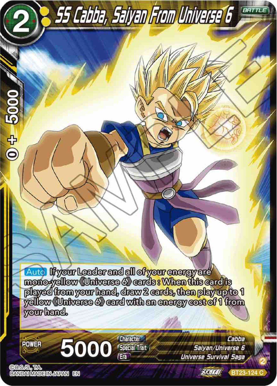 SS Cabba, Saiyan From Universe 6 (BT23-124) [Perfect Combination] | Shuffle n Cut Hobbies & Games