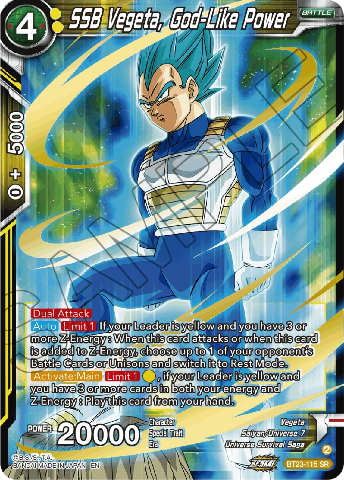 SSB Vegeta, God-Like Power (BT23-115) [Perfect Combination] | Shuffle n Cut Hobbies & Games