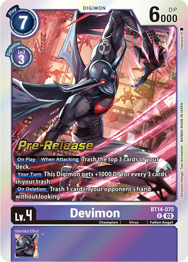 Devimon [BT14-075] [Blast Ace Pre-Release Cards] | Shuffle n Cut Hobbies & Games