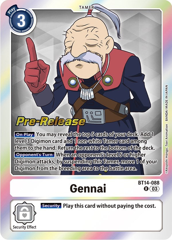 Gennai [BT14-088] [Blast Ace Pre-Release Cards] | Shuffle n Cut Hobbies & Games
