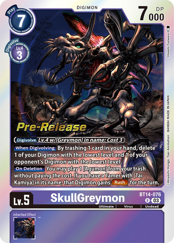 SkullGreymon [BT14-076] [Blast Ace Pre-Release Cards] | Shuffle n Cut Hobbies & Games