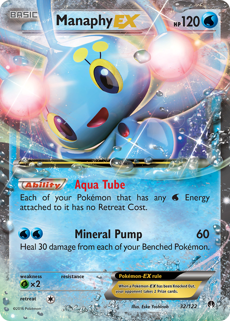 Manaphy EX (32/122) [XY: BREAKpoint] | Shuffle n Cut Hobbies & Games
