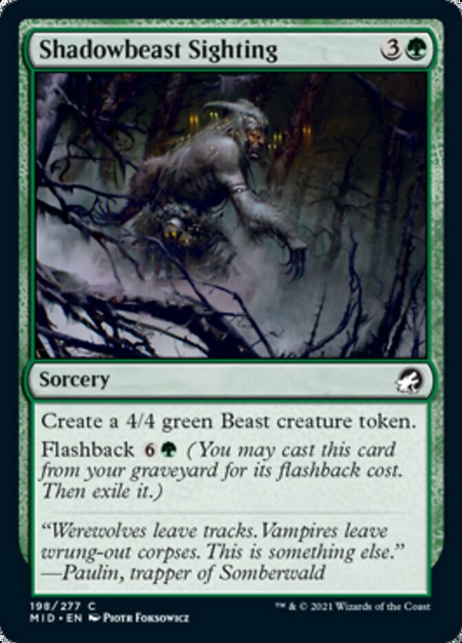 Shadowbeast Sighting [Innistrad: Midnight Hunt] | Shuffle n Cut Hobbies & Games