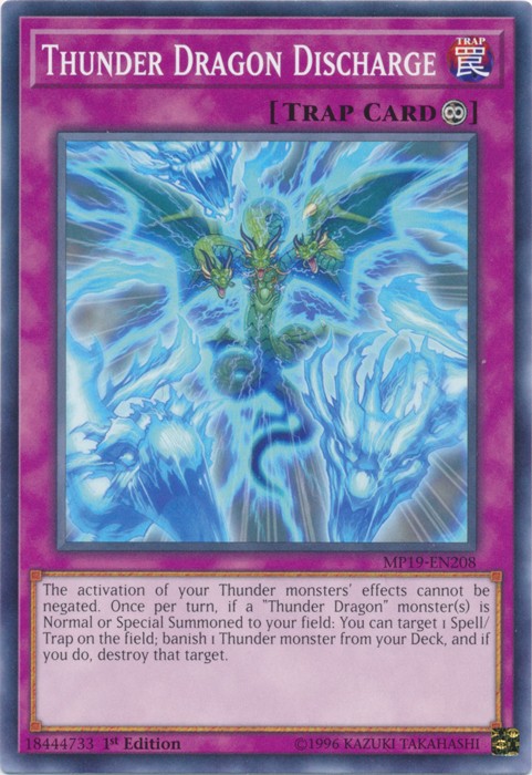 Thunder Dragon Discharge [MP19-EN208] Common | Shuffle n Cut Hobbies & Games