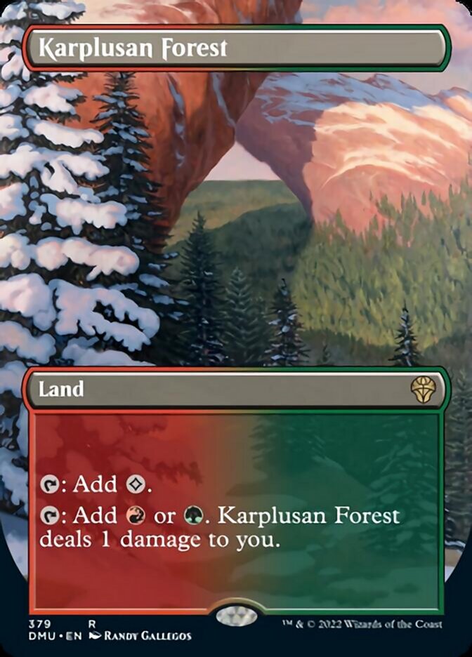 Karplusan Forest (Borderless Alternate Art) [Dominaria United] | Shuffle n Cut Hobbies & Games