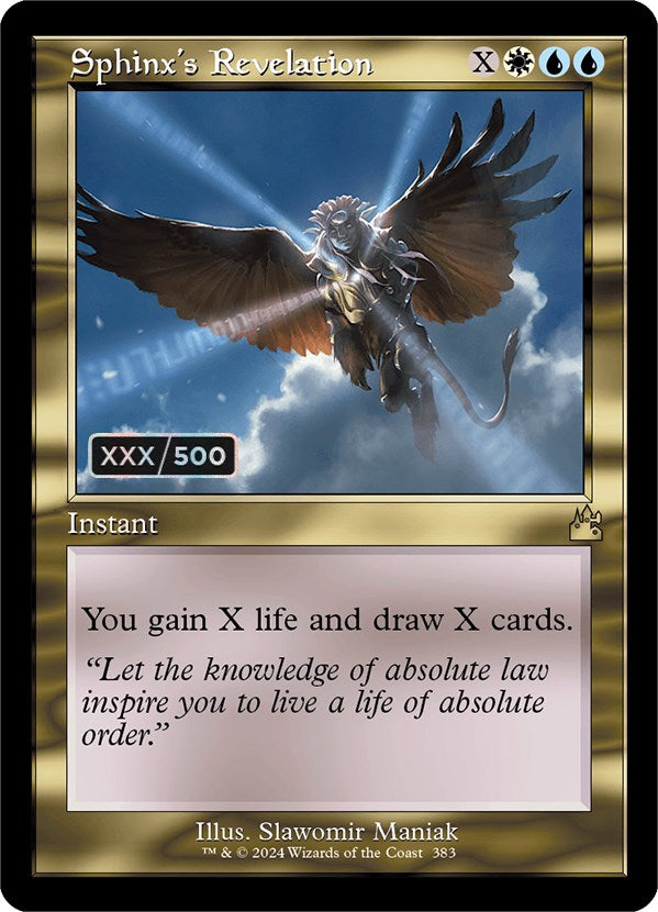 Sphinx's Revelation (Retro) (Serialized) [Ravnica Remastered] | Shuffle n Cut Hobbies & Games