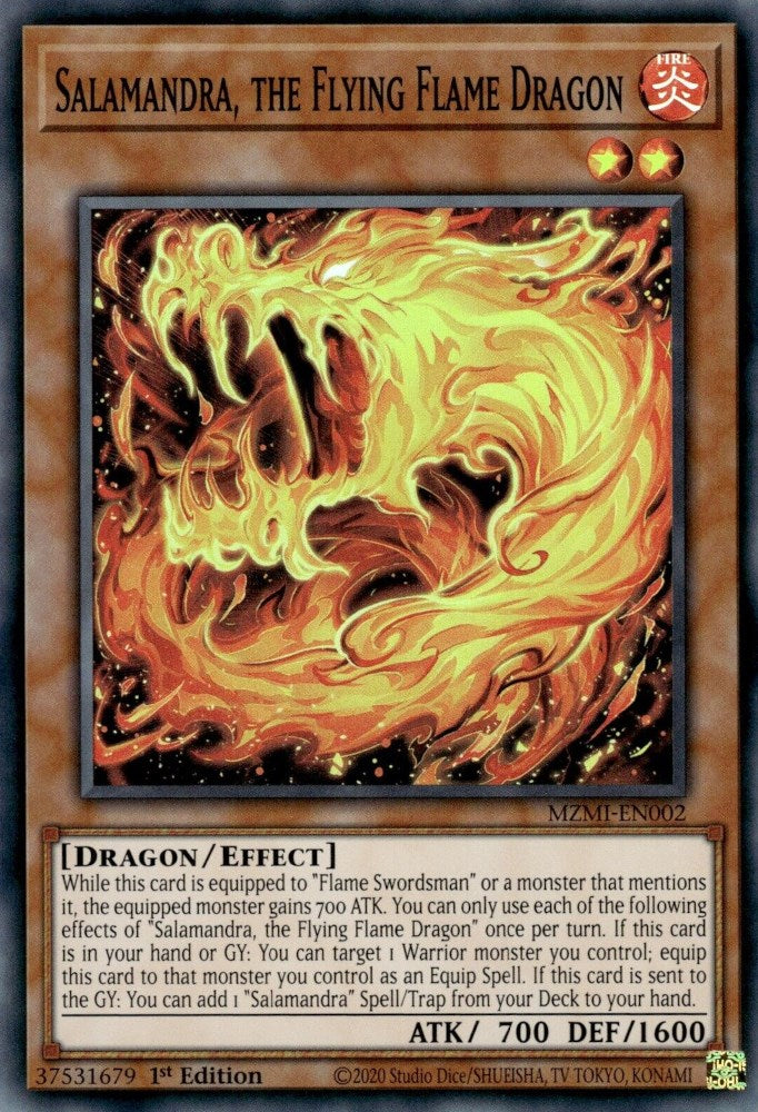 Salamandra, the Flying Flame Dragon [MZMI-EN002] Super Rare | Shuffle n Cut Hobbies & Games