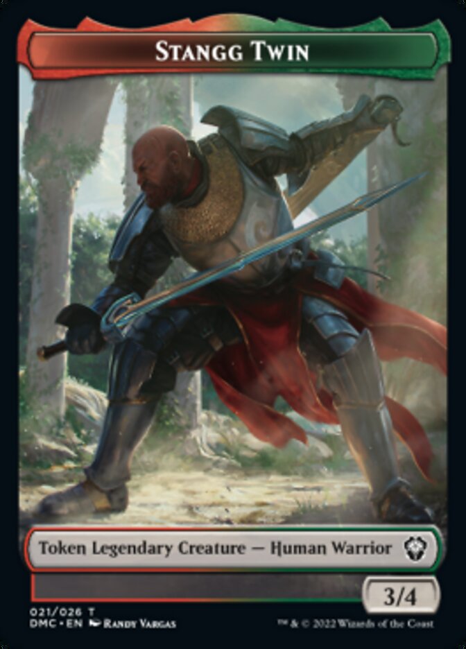 Soldier // Stangg Twin Double-Sided Token [Dominaria United Tokens] | Shuffle n Cut Hobbies & Games
