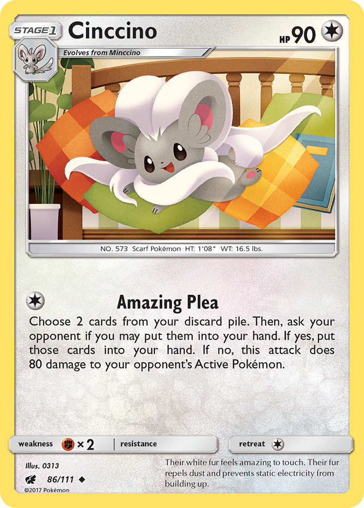 Cinccino (86/111) [Sun & Moon: Crimson Invasion] | Shuffle n Cut Hobbies & Games