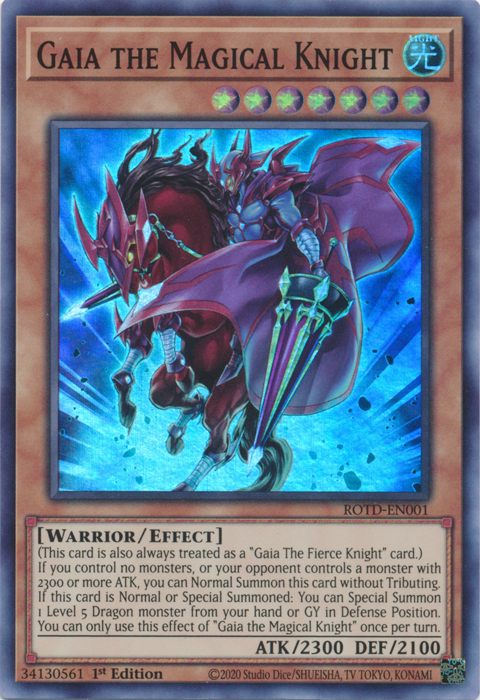 Gaia the Magical Knight [ROTD-EN001] Super Rare | Shuffle n Cut Hobbies & Games