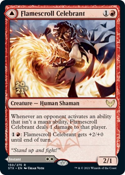 Flamescroll Celebrant // Revel in Silence [Strixhaven: School of Mages Prerelease Promos] | Shuffle n Cut Hobbies & Games