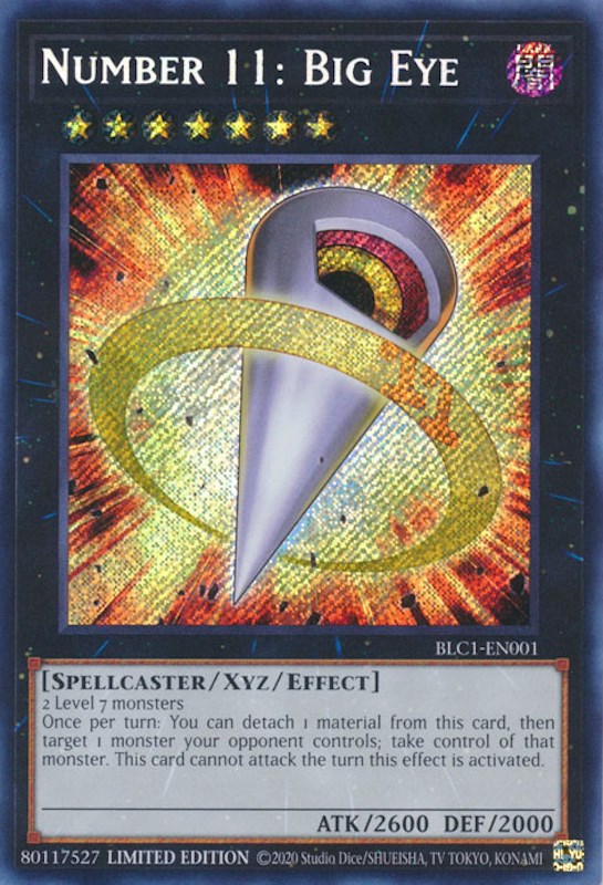 Number 11: Big Eye [BLC1-EN001] Secret Rare | Shuffle n Cut Hobbies & Games