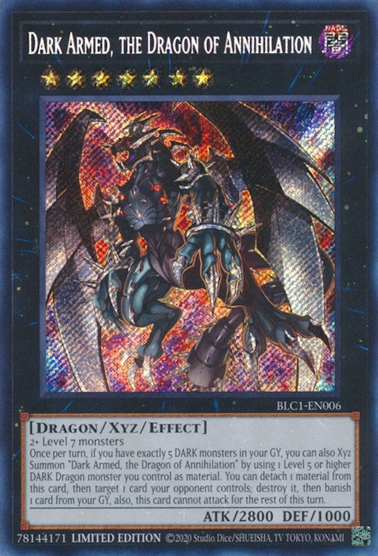 Dark Armed, the Dragon of Annihilation [BLC1-EN006] Secret Rare | Shuffle n Cut Hobbies & Games