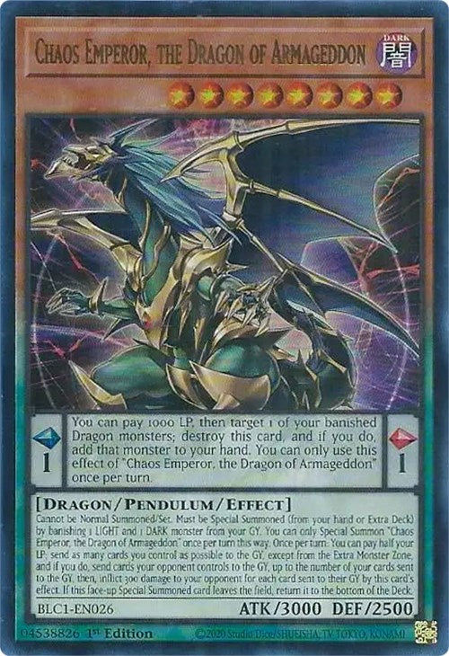 Chaos Emperor, the Dragon of Armageddon [BLC1-EN026] Ultra Rare | Shuffle n Cut Hobbies & Games