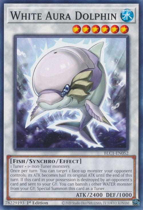 White Aura Dolphin [BLC1-EN052] Common | Shuffle n Cut Hobbies & Games