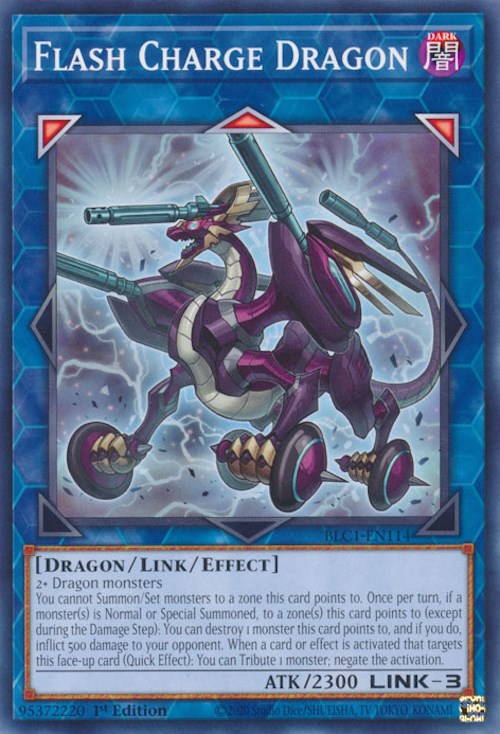 Flash Charge Dragon [BLC1-EN114] Common | Shuffle n Cut Hobbies & Games
