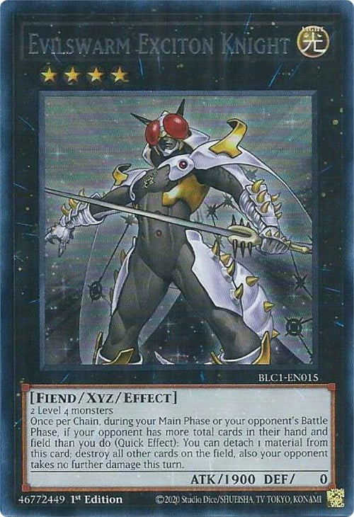 Evilswarm Exciton Knight (Silver) [BLC1-EN015] Ultra Rare | Shuffle n Cut Hobbies & Games