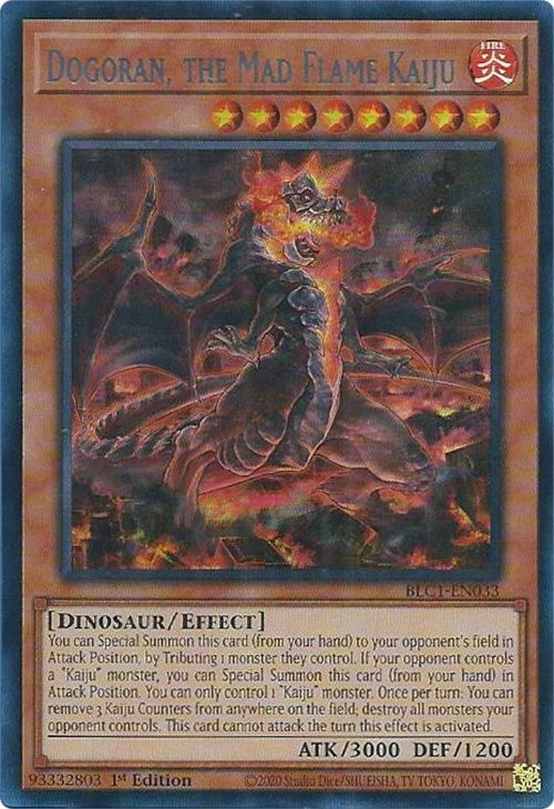 Dogoran, the Mad Flame Kaiju (Silver) [BLC1-EN033] Ultra Rare | Shuffle n Cut Hobbies & Games