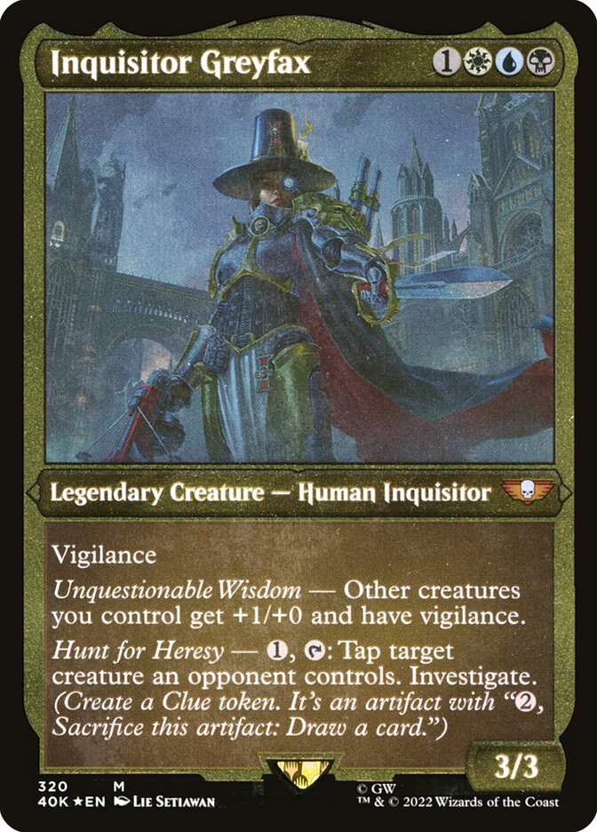 Inquisitor Greyfax (Display Commander) (Etched Foil) [Warhammer 40,000] | Shuffle n Cut Hobbies & Games