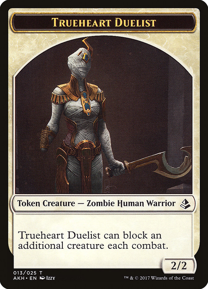 Zombie // Trueheart Duelist Double-Sided Token [Amonkhet Tokens] | Shuffle n Cut Hobbies & Games