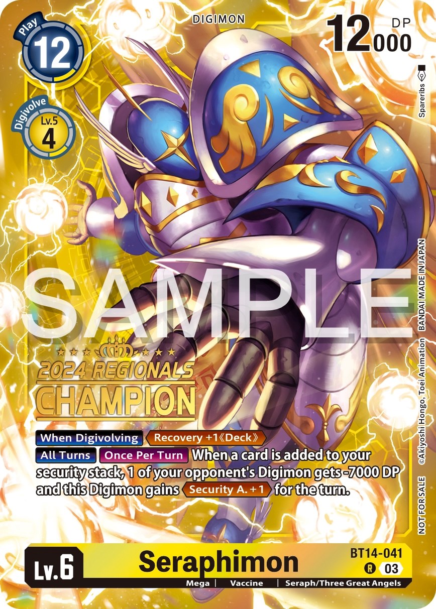 Seraphimon [BT14-041] (2024 Regionals Champion) [Blast Ace Promos] | Shuffle n Cut Hobbies & Games