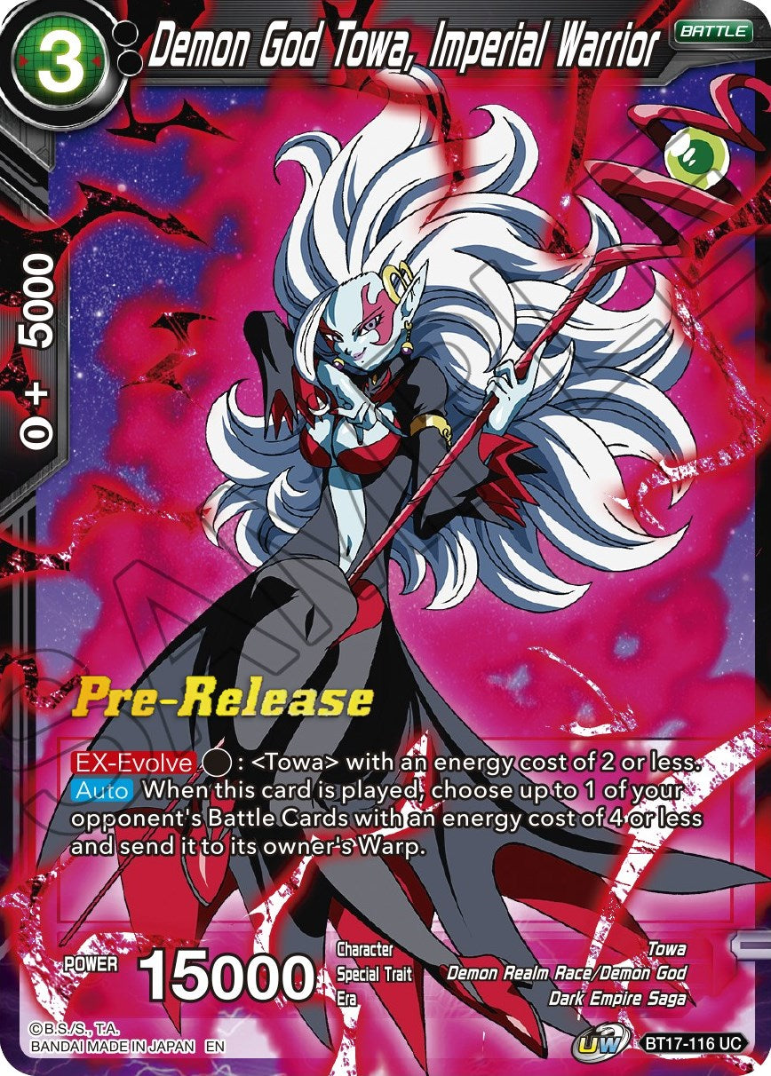 Demon God Towa, Imperial Warrior (BT17-116) [Ultimate Squad Prerelease Promos] | Shuffle n Cut Hobbies & Games