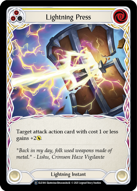 Lightning Press (Yellow) [U-ELE184] Unlimited Rainbow Foil | Shuffle n Cut Hobbies & Games
