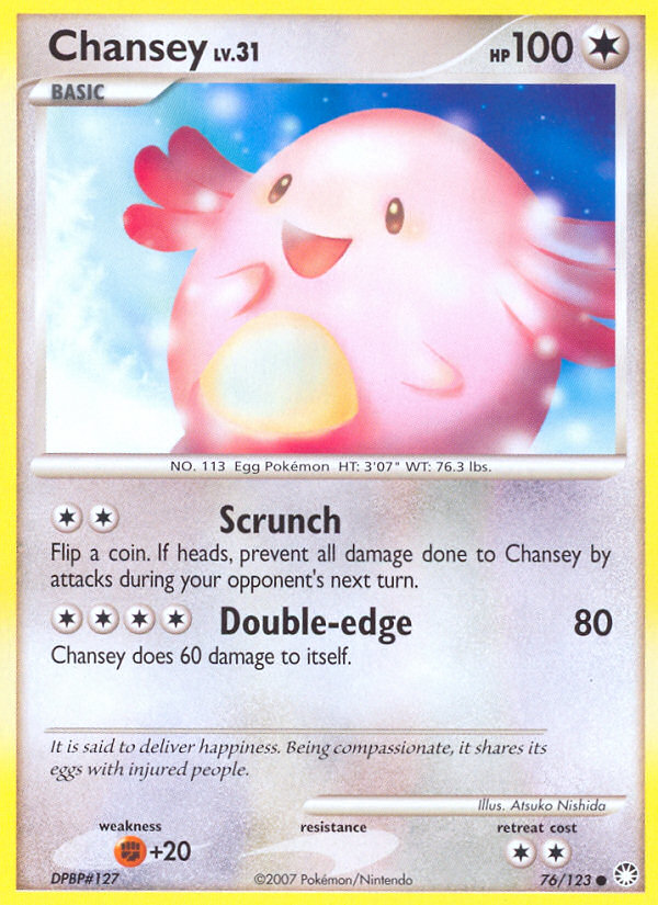 Chansey (76/123) [Diamond & Pearl: Mysterious Treasures] | Shuffle n Cut Hobbies & Games