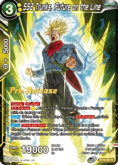 SS2 Trunks, Future on the Line (BT16-081) [Realm of the Gods Prerelease Promos] | Shuffle n Cut Hobbies & Games