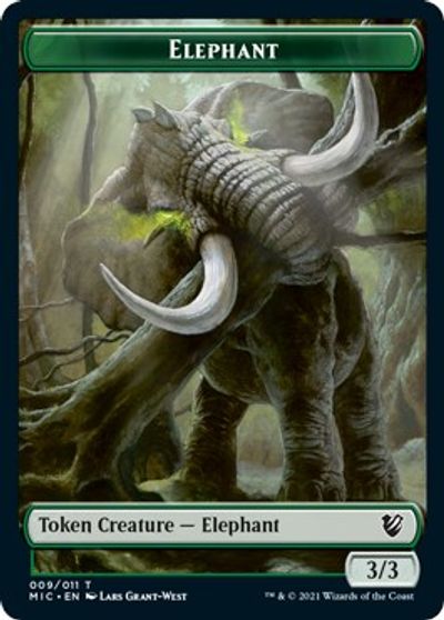 Elephant // Spirit Double-Sided Token [Innistrad: Midnight Hunt Commander Tokens] | Shuffle n Cut Hobbies & Games