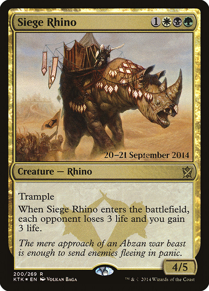 Siege Rhino [Khans of Tarkir Prerelease Promos] | Shuffle n Cut Hobbies & Games
