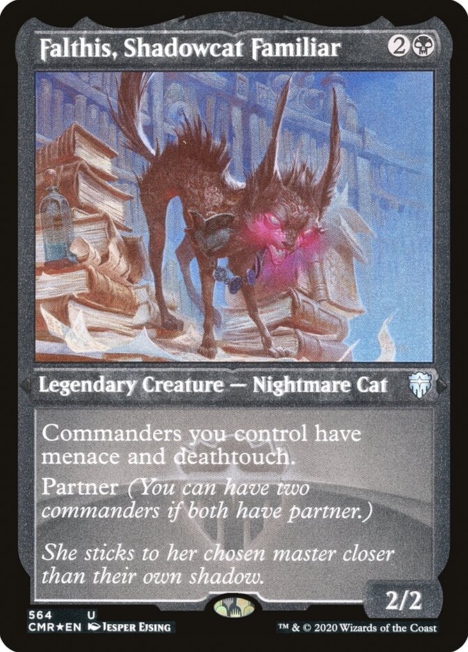 Falthis, Shadowcat Familiar (Etched) [Commander Legends] | Shuffle n Cut Hobbies & Games