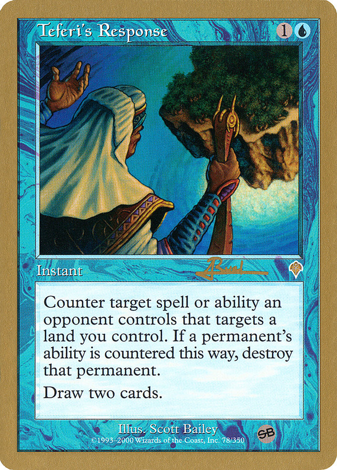 Teferi's Response (Antoine Ruel) (SB) [World Championship Decks 2001] | Shuffle n Cut Hobbies & Games