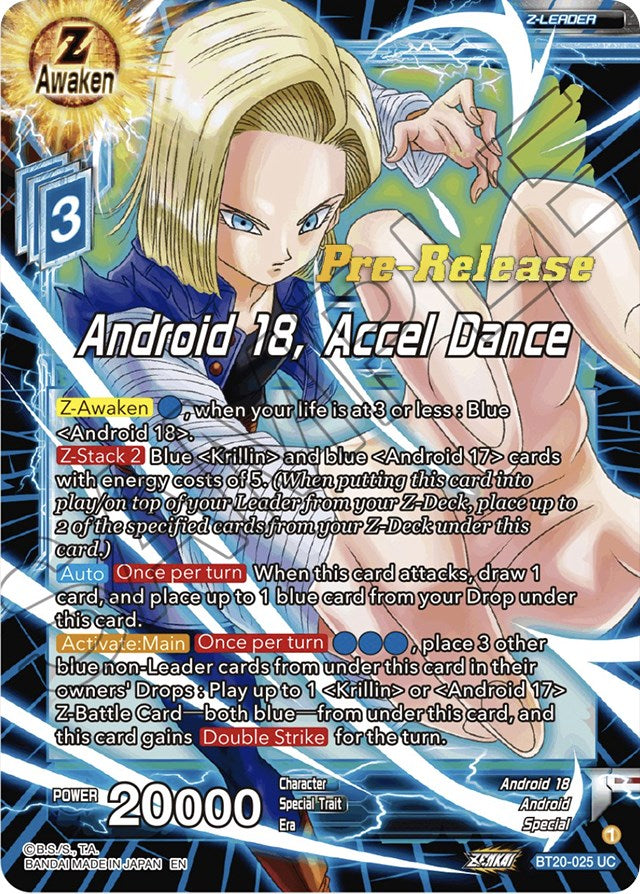 Android 18, Accel Dance (BT20-025) [Power Absorbed Prerelease Promos] | Shuffle n Cut Hobbies & Games