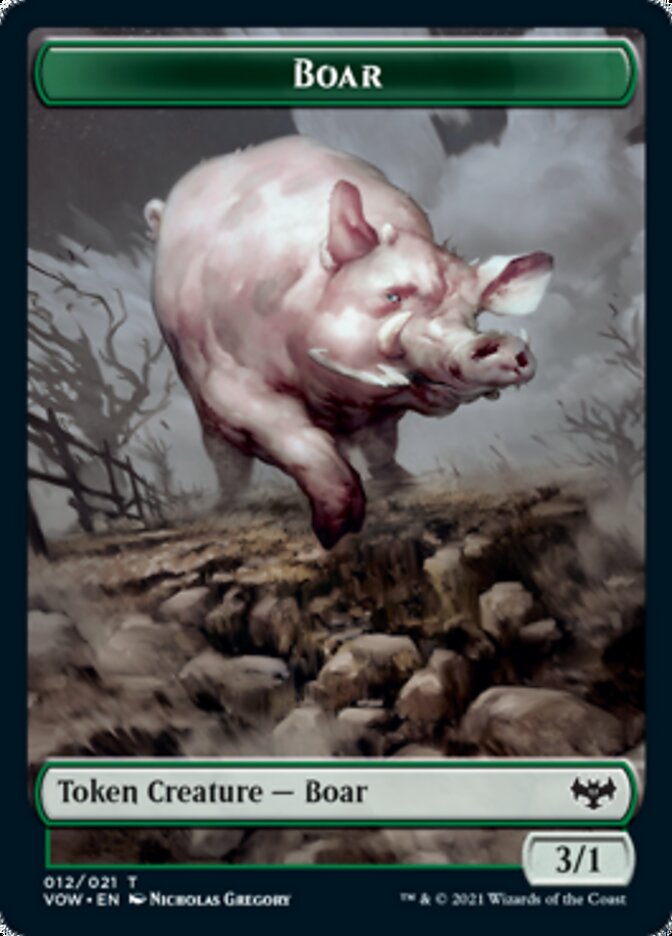 Blood // Boar Double-Sided Token [Innistrad: Crimson Vow Tokens] | Shuffle n Cut Hobbies & Games