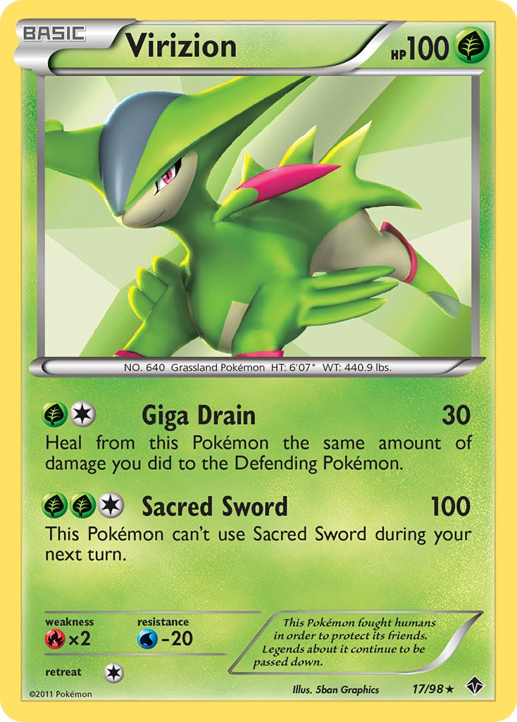 Virizion (17/98) [Black & White: Emerging Powers] | Shuffle n Cut Hobbies & Games
