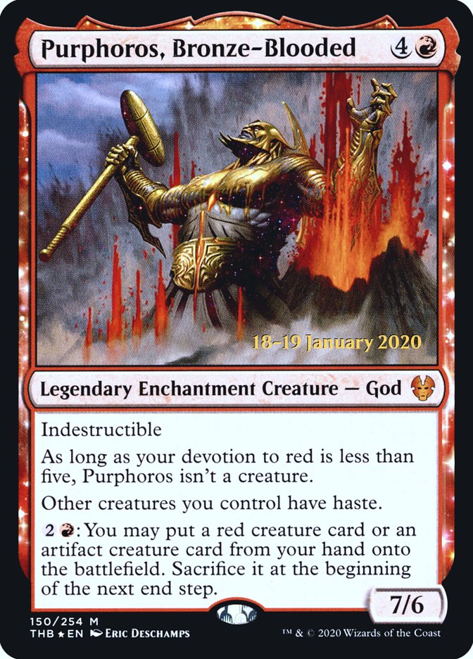 Purphoros, Bronze-Blooded [Theros Beyond Death Prerelease Promos] | Shuffle n Cut Hobbies & Games