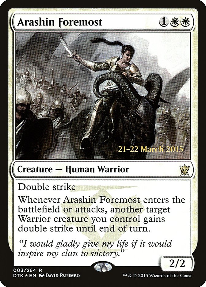 Arashin Foremost [Dragons of Tarkir Prerelease Promos] | Shuffle n Cut Hobbies & Games