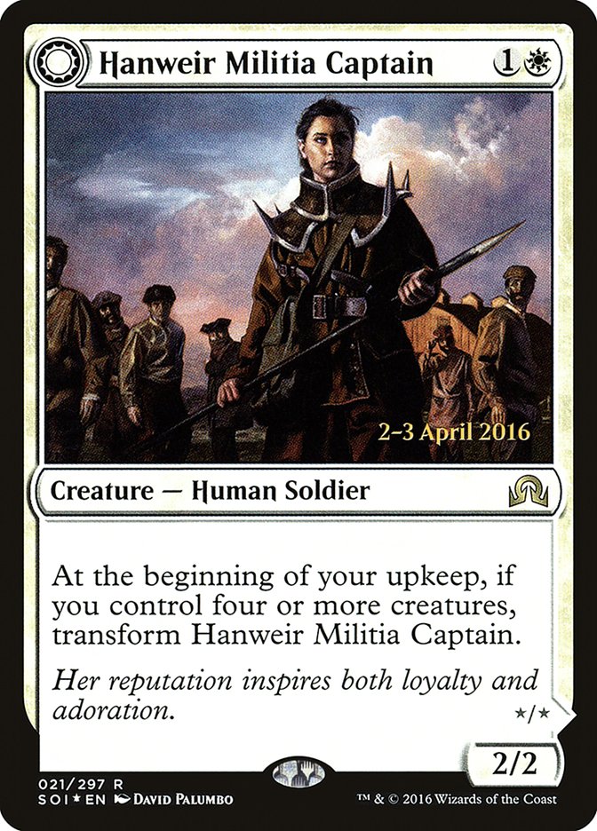 Hanweir Militia Captain // Westvale Cult Leader [Shadows over Innistrad Prerelease Promos] | Shuffle n Cut Hobbies & Games