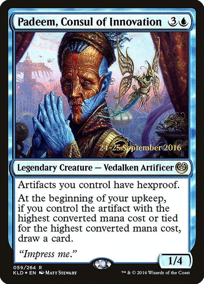 Padeem, Consul of Innovation [Kaladesh Prerelease Promos] | Shuffle n Cut Hobbies & Games