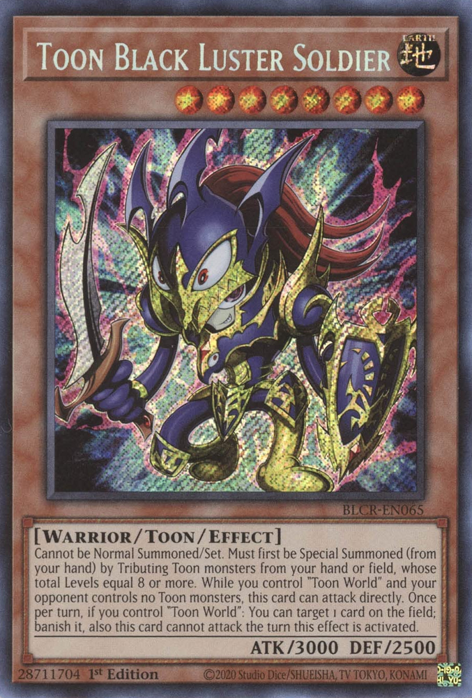 Toon Black Luster Soldier [BLCR-EN065] Secret Rare | Shuffle n Cut Hobbies & Games