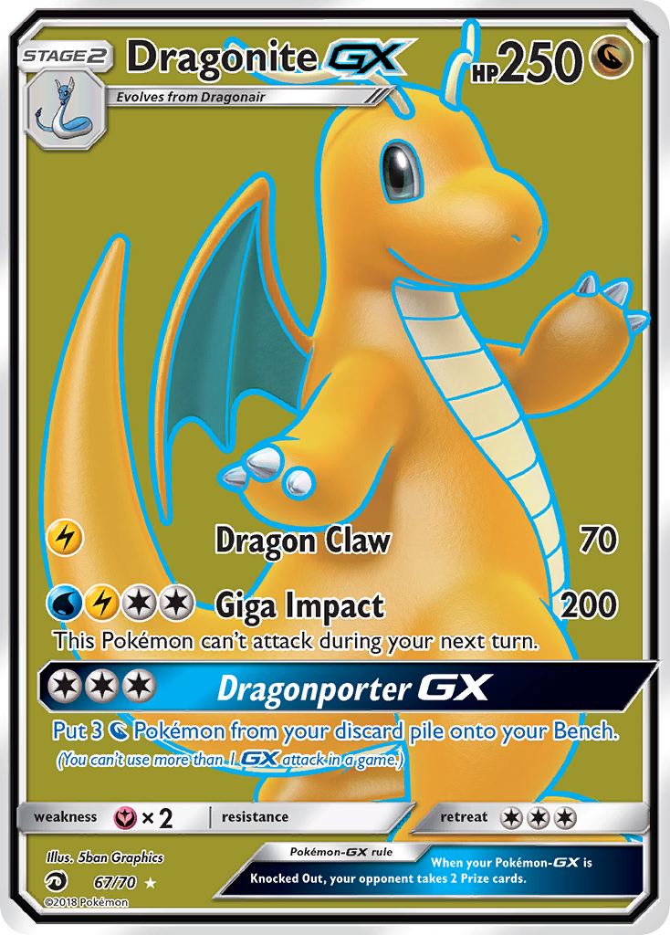 Dragonite GX (67/70) [Sun & Moon: Dragon Majesty] | Shuffle n Cut Hobbies & Games
