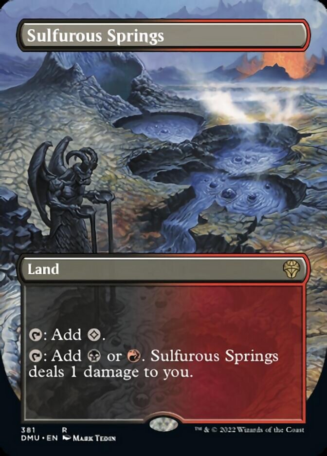 Sulfurous Springs (Borderless Alternate Art) [Dominaria United] | Shuffle n Cut Hobbies & Games