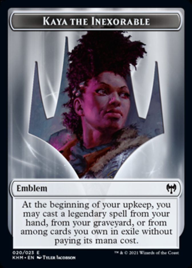 Kaya the Inexorable Emblem [Kaldheim Tokens] | Shuffle n Cut Hobbies & Games