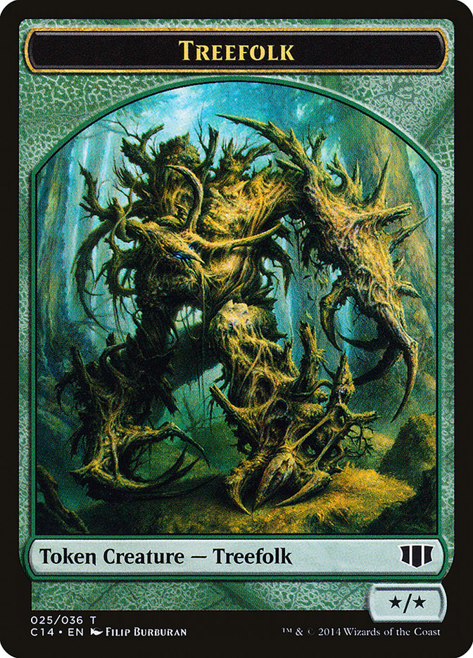 Treefolk // Wolf Double-Sided Token [Commander 2014 Tokens] | Shuffle n Cut Hobbies & Games