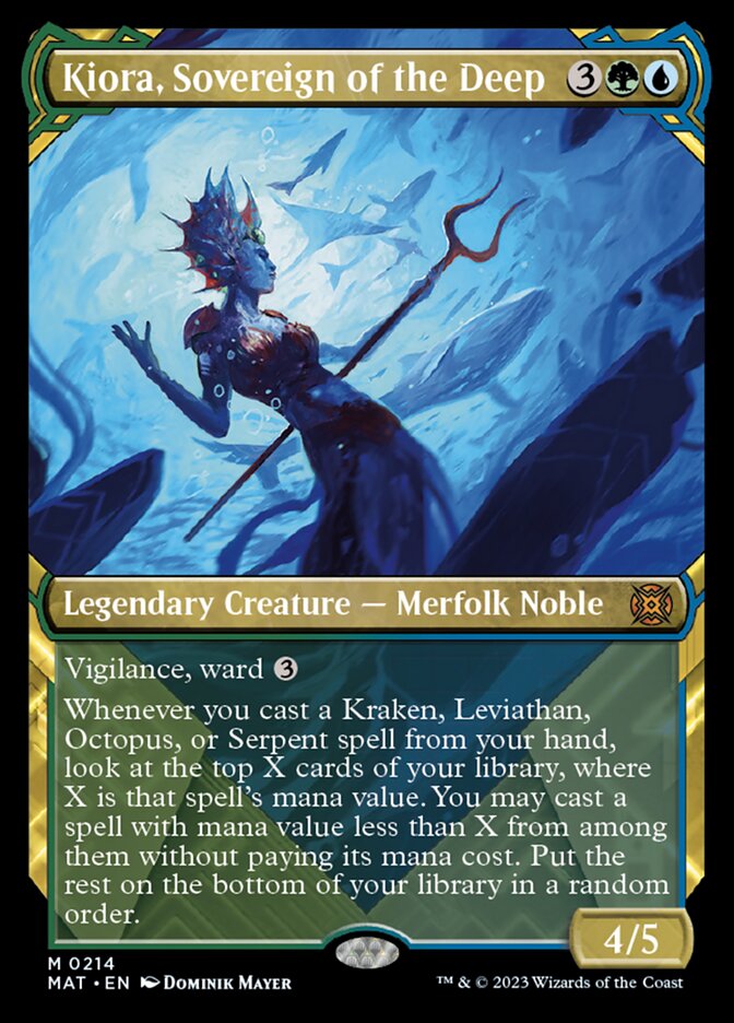 Kiora, Sovereign of the Deep (Showcase Halo Foil) [March of the Machine: The Aftermath] | Shuffle n Cut Hobbies & Games
