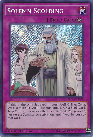 Solemn Scolding [NECH-EN079] Secret Rare | Shuffle n Cut Hobbies & Games