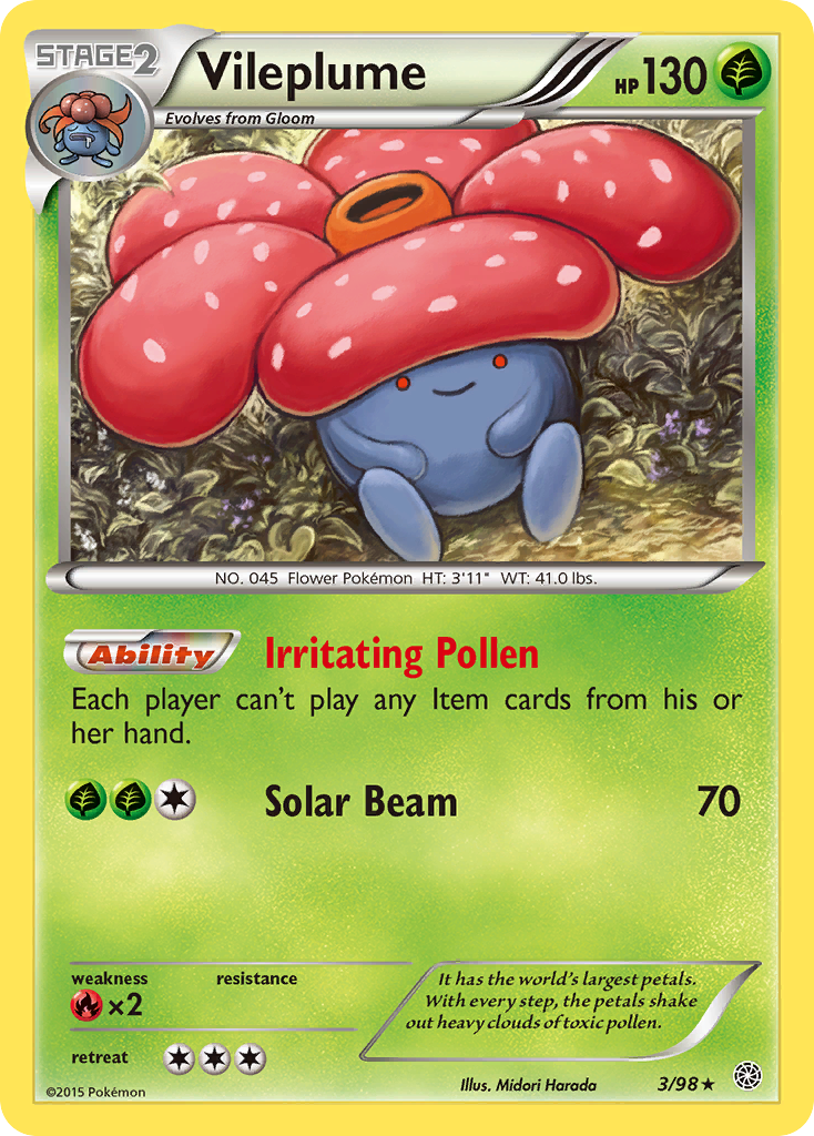 Vileplume (3/98) [XY: Ancient Origins] | Shuffle n Cut Hobbies & Games