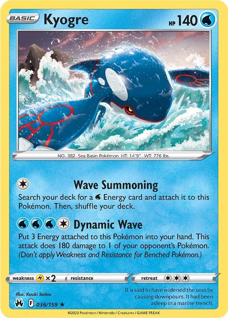 Kyogre (036/159) [Sword & Shield: Crown Zenith] | Shuffle n Cut Hobbies & Games