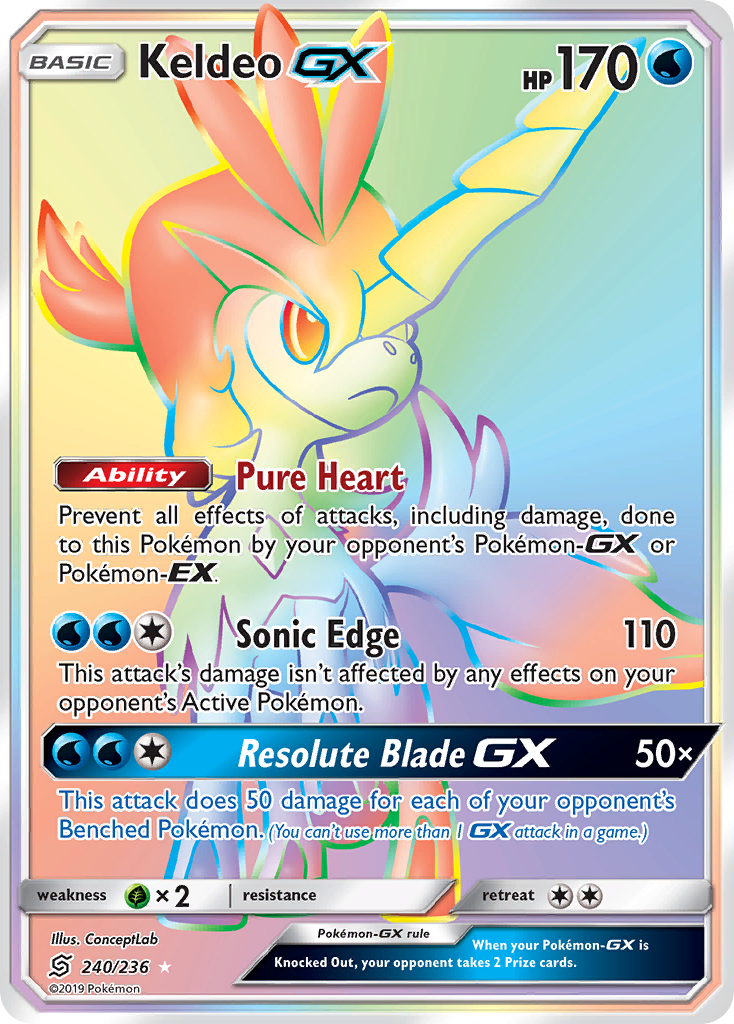 Keldeo GX (240/236) [Sun & Moon: Unified Minds] | Shuffle n Cut Hobbies & Games